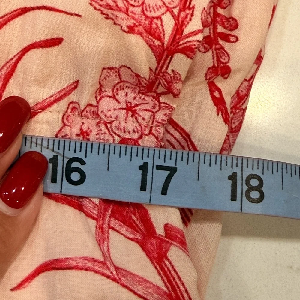 EUC Victoria Dunn Pink And White Floral 100% Cotton Button Front Dress - Large - Picture 7 of 9